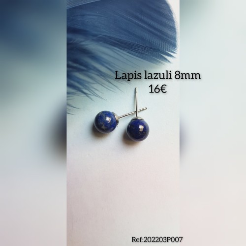 Boucles puces Lapis-Lazuli 8mm