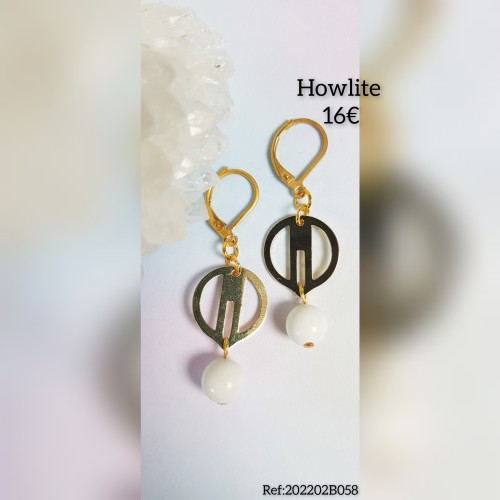 Boucles d'oreilles breloques et Howlite