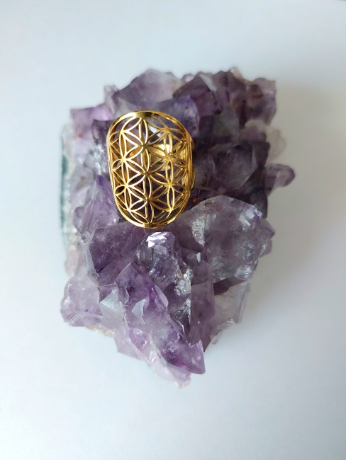 Bague fleur de vie doré