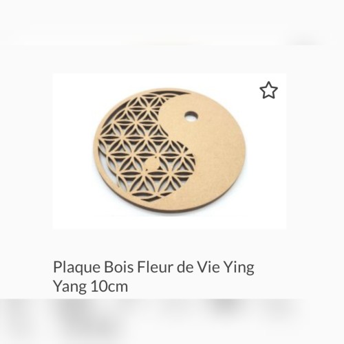 Plaque de rechargement fleurs de vie/Ying Yang 10cm