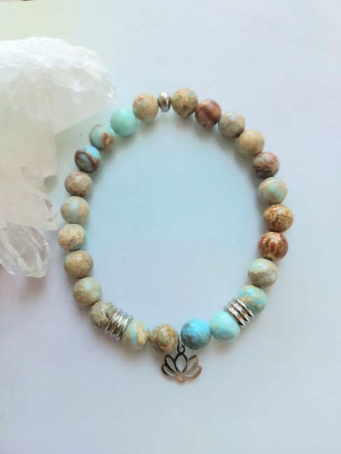 Bracelet Jaspe Aqua terra 8mm