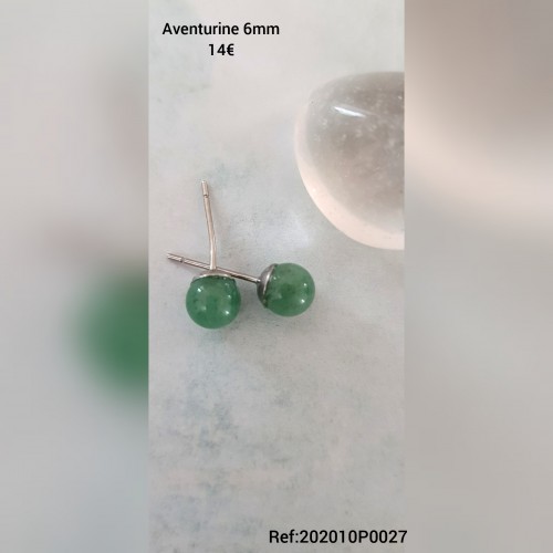 Boucles puces Aventurine 6mm