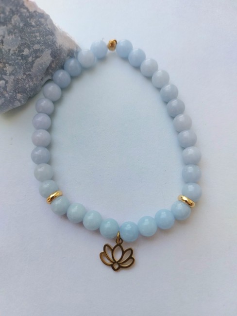 Bracelet Angelite 6mm doré