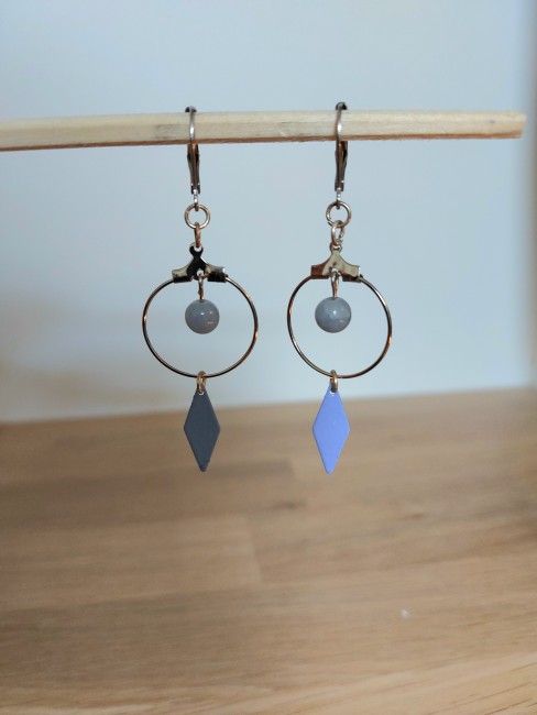Boucles d'oreilles créoles Angelite