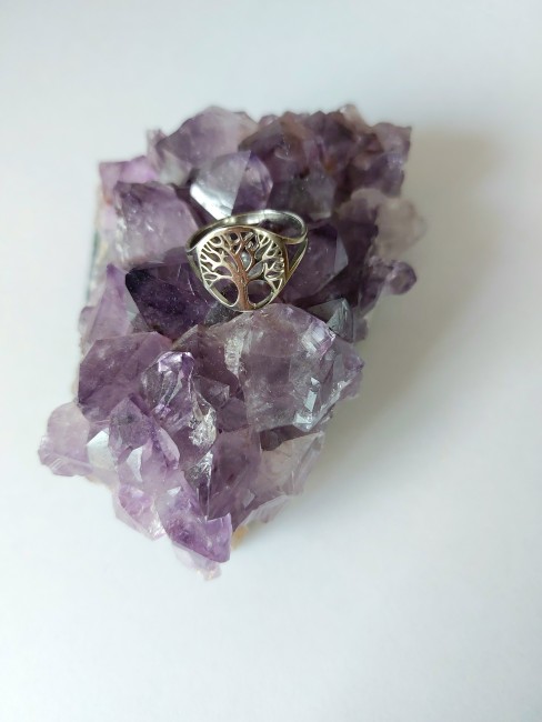 Bague arbre de vie argenté 14mm