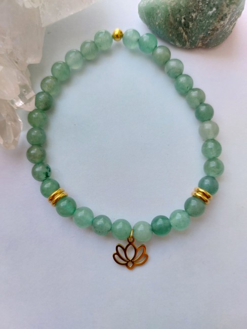 Bracelet Aventurine 6mm doré