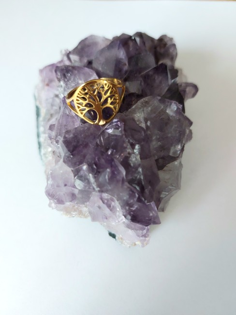 Bague arbre de vie doré 14mm