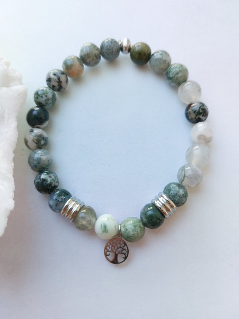 Bracelet Agate arbre 8mm