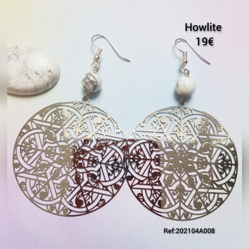 Estampe mandala et Howlite
