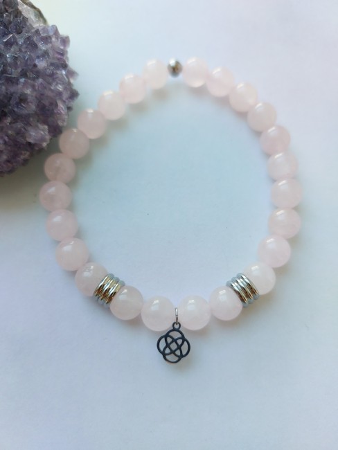 Bracelet Quartz rose 8mm
