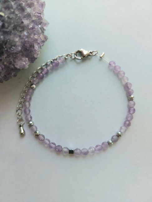 Bracelet facettes Améthyste