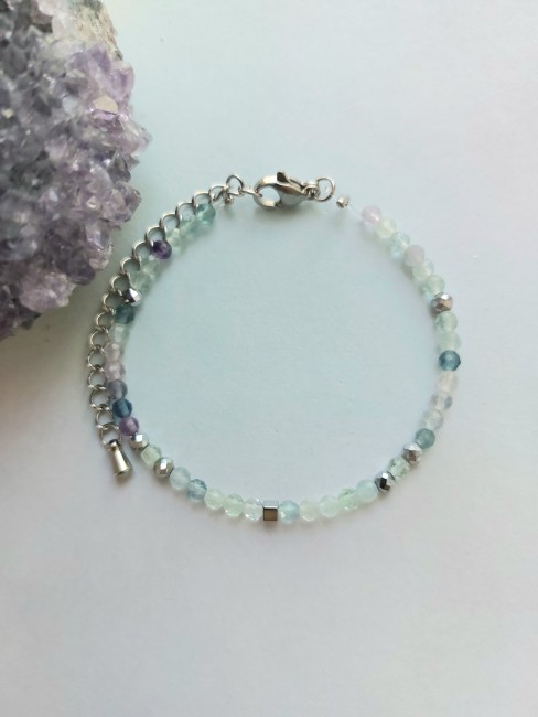 Bracelet Fluorite à facettes 3mm
