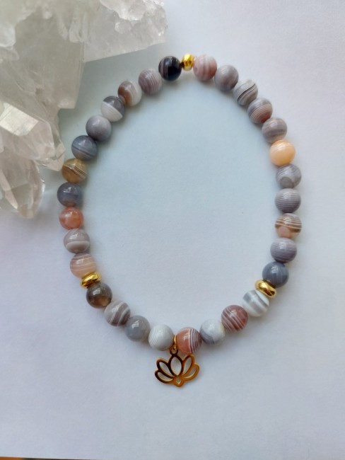 Bracelet Agate de Botsnawa 6mm